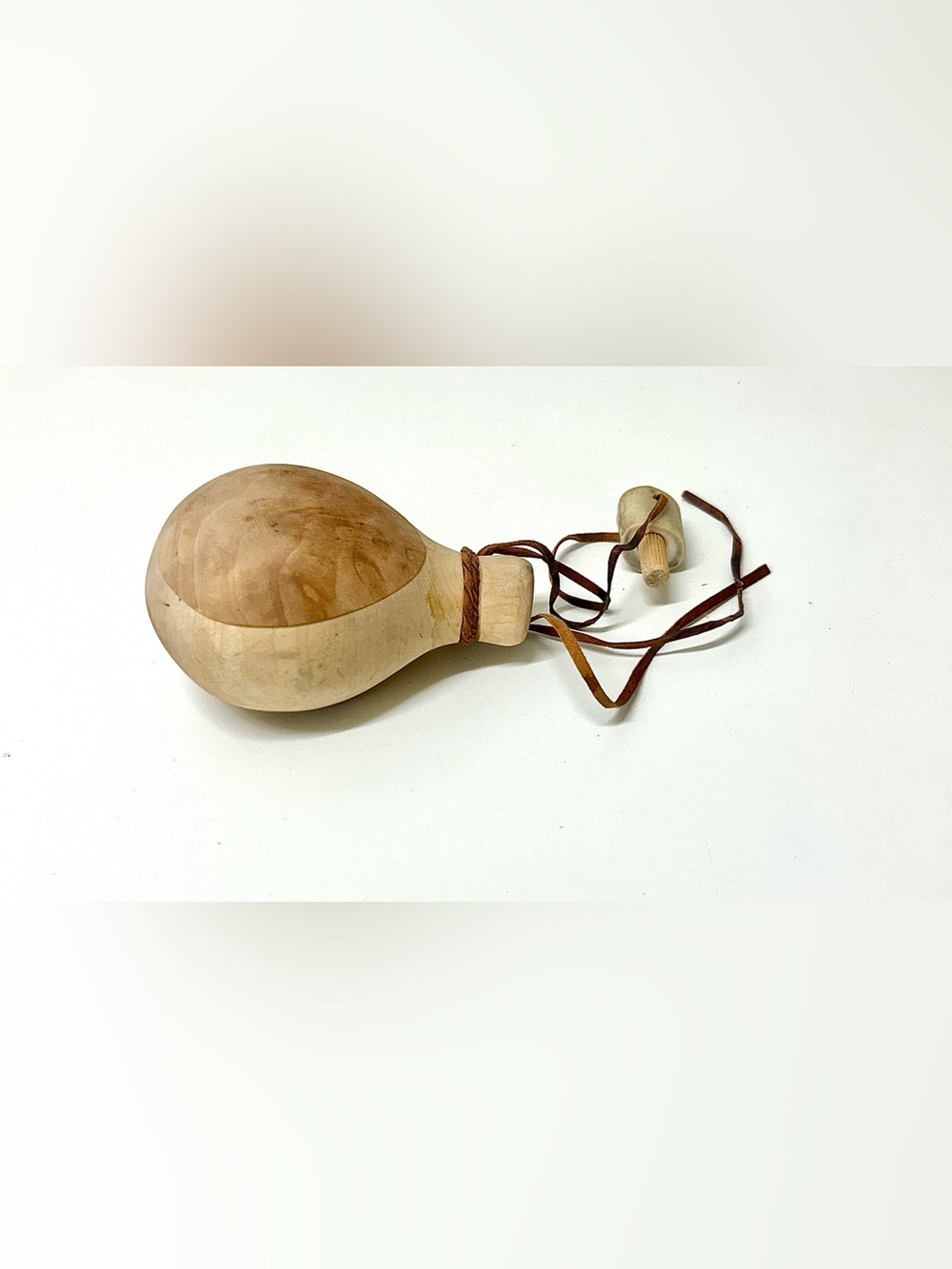Vintage Russian Artist Signed Multi Grain Raw Birch Wood Salt Vessel Canteen
